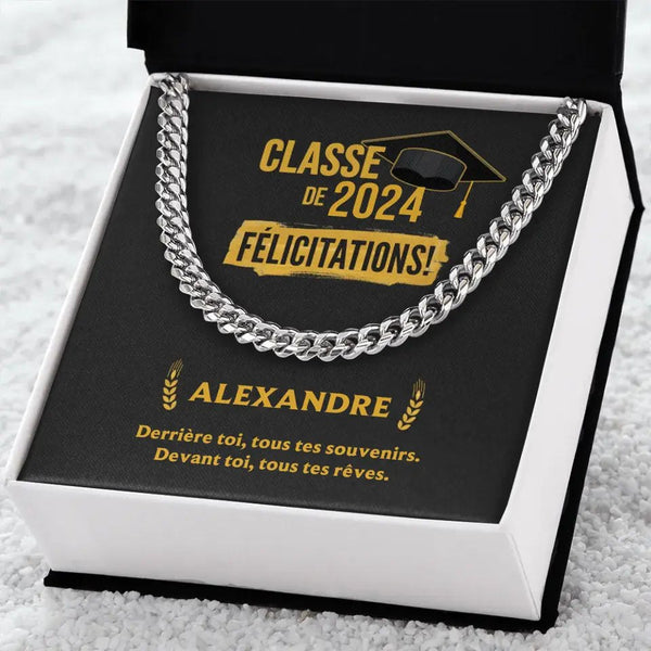 Cadeau de graduation personnalisé pour garçon | Chaîne Miami Deluxe