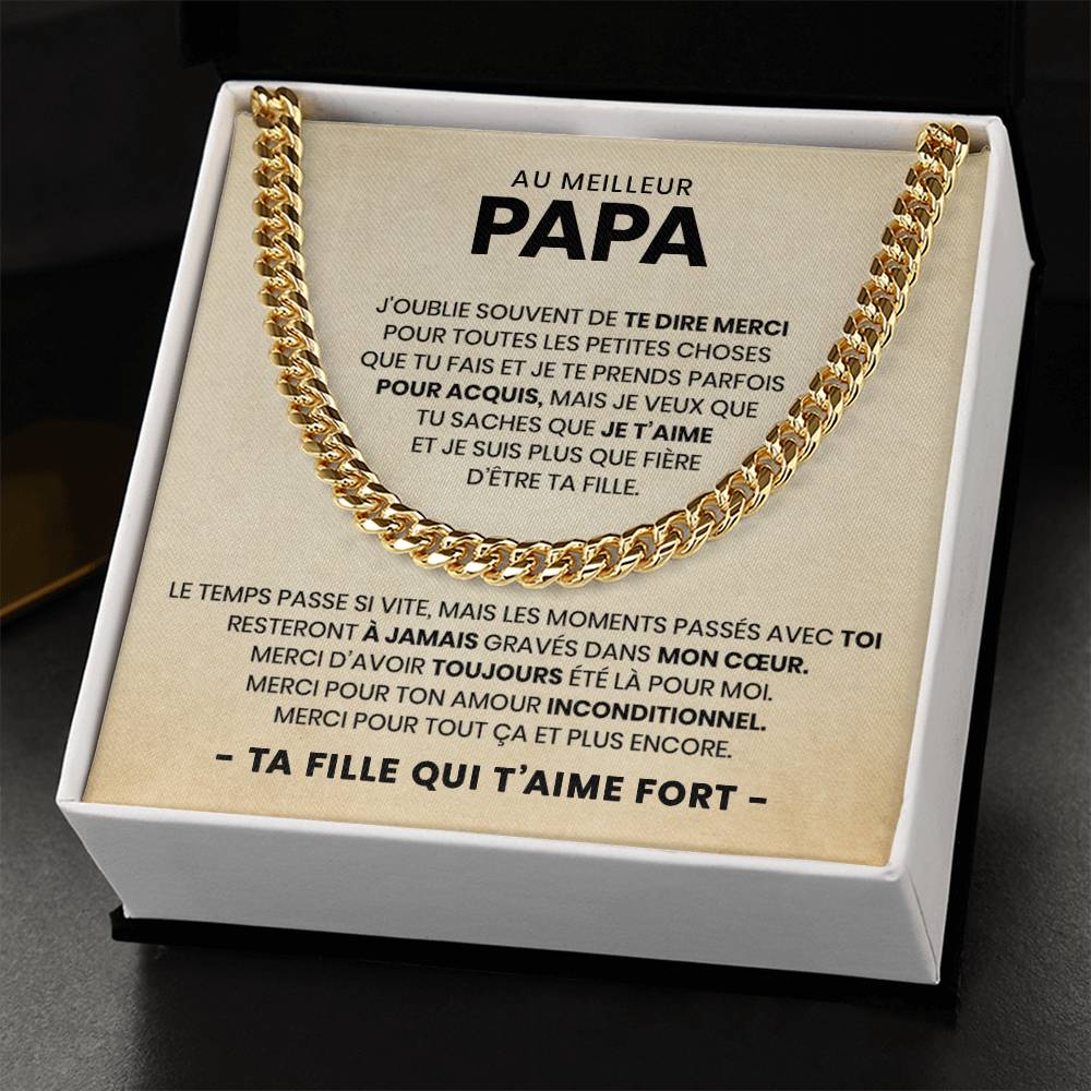Chaîne à maillons de luxe - Au meilleur papa