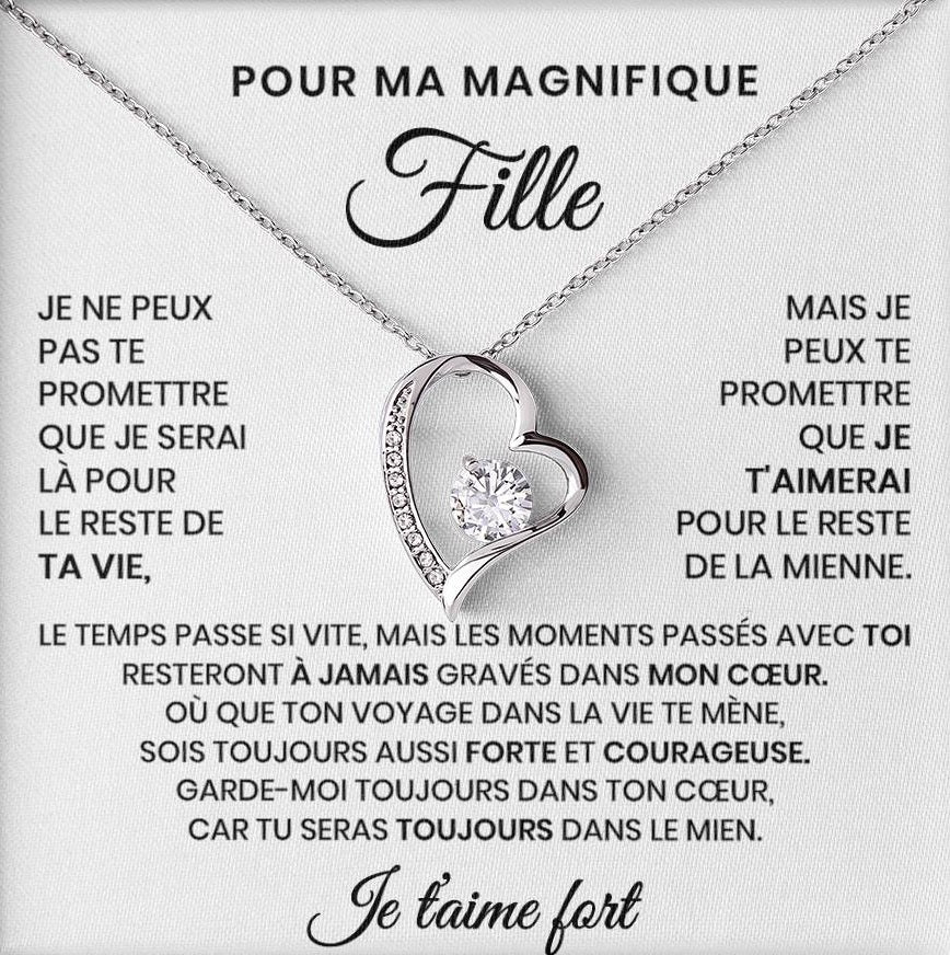 Collier Pour Ma Fille - Tu seras toujours dans mon cœur