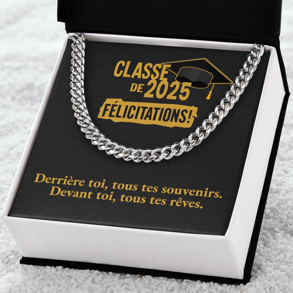 Classe de 2025 - Félicitations - Chaîne à maillons