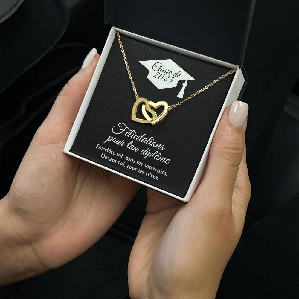 Cadeau de graduation | Collier coeurs entrelacés