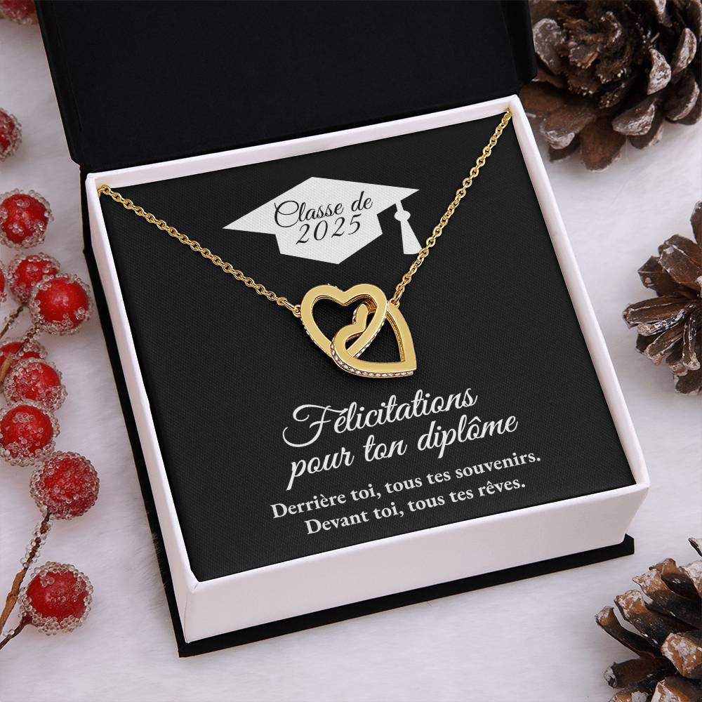 Cadeau de graduation | Collier coeurs entrelacés
