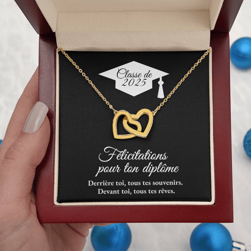 Cadeau de graduation | Collier coeurs entrelacés