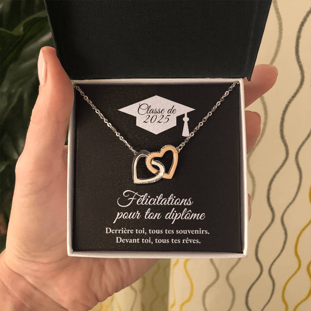 Cadeau de graduation | Collier coeurs entrelacés