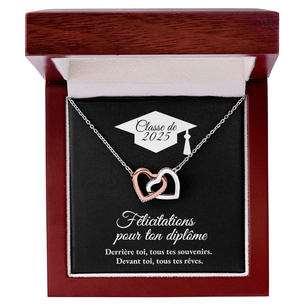 Cadeau de graduation | Collier coeurs entrelacés