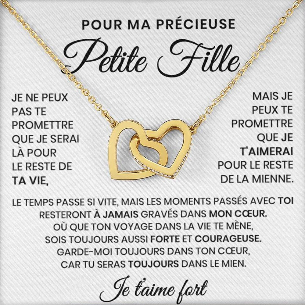 Pour Ma Précieuse Petite Fille - Collier Coeurs Entrelacés En Or Jaune 18K