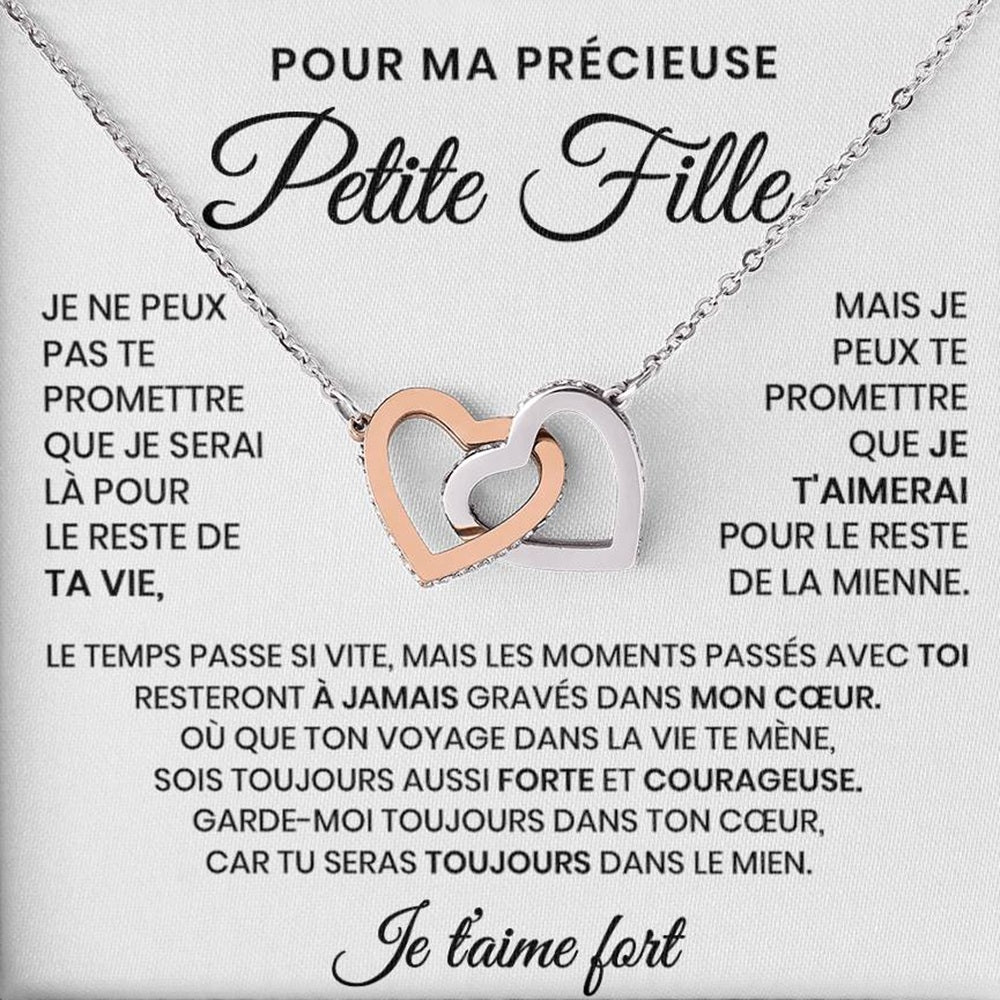 Pour Ma Précieuse Petite Fille - Collier Coeurs Entrelacés En Or Jaune 18K