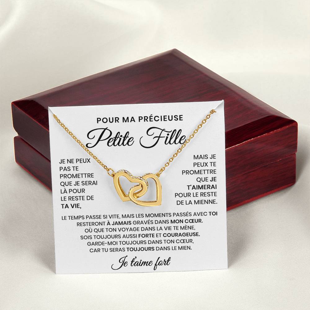 Pour Ma Précieuse Petite Fille - Collier Coeurs Entrelacés En Or Jaune 18K