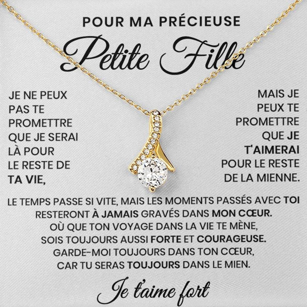 Pour Ma Précieuse Petite Fille - Collier Coeurs Entrelacés En Or Jaune 18K