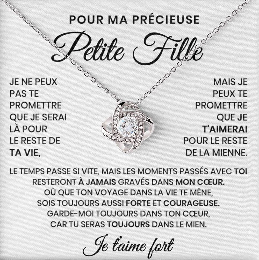 Pour Ma Précieuse Petite Fille - Collier Coeurs Entrelacés En Or Jaune 18K