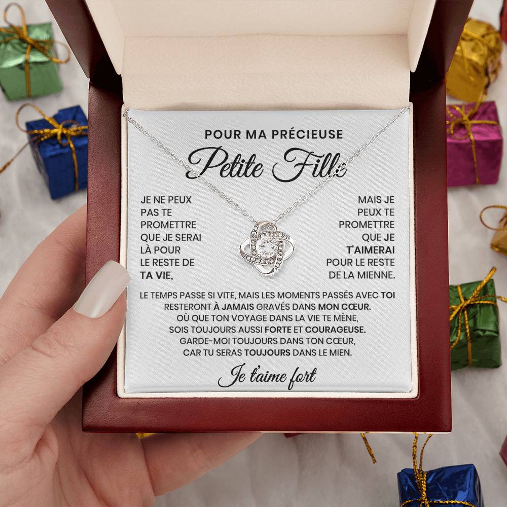 Pour Ma Précieuse Petite Fille - Collier Coeurs Entrelacés En Or Jaune 18K