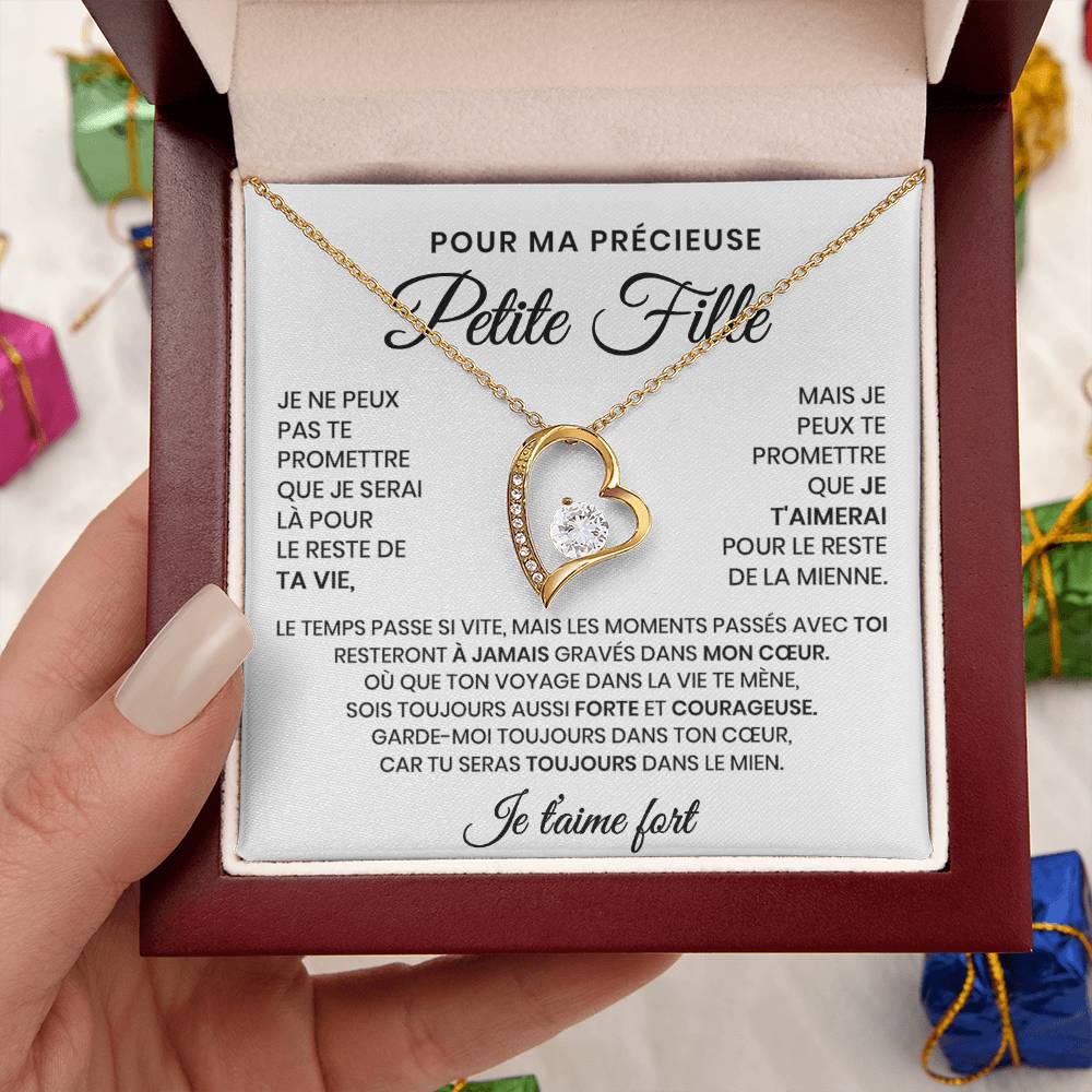 Pour Ma Précieuse Petite Fille - Collier Coeurs Entrelacés En Or Jaune 18K