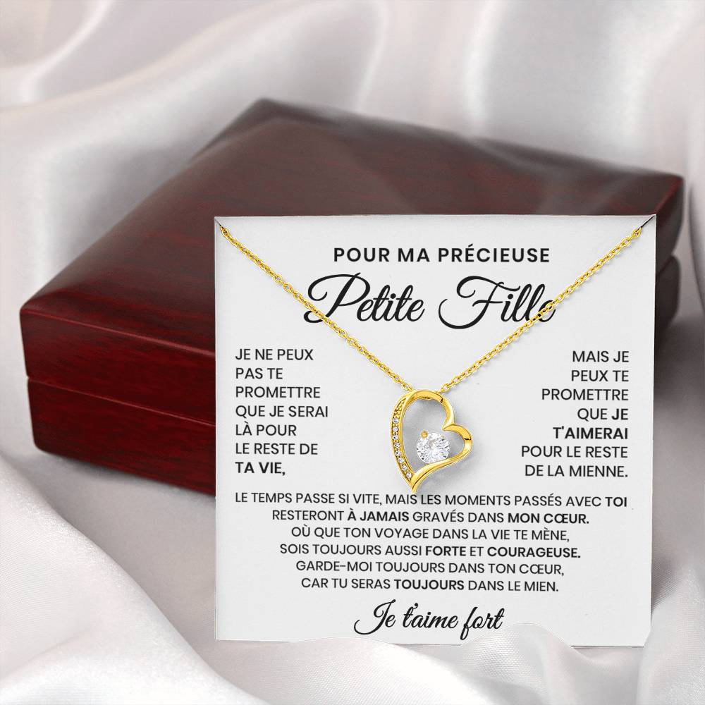 Pour Ma Précieuse Petite Fille - Collier Coeurs Entrelacés En Or Jaune 18K