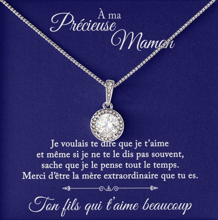 À ma précieuse maman - Ton fils qui t'aime - Collier Coeur