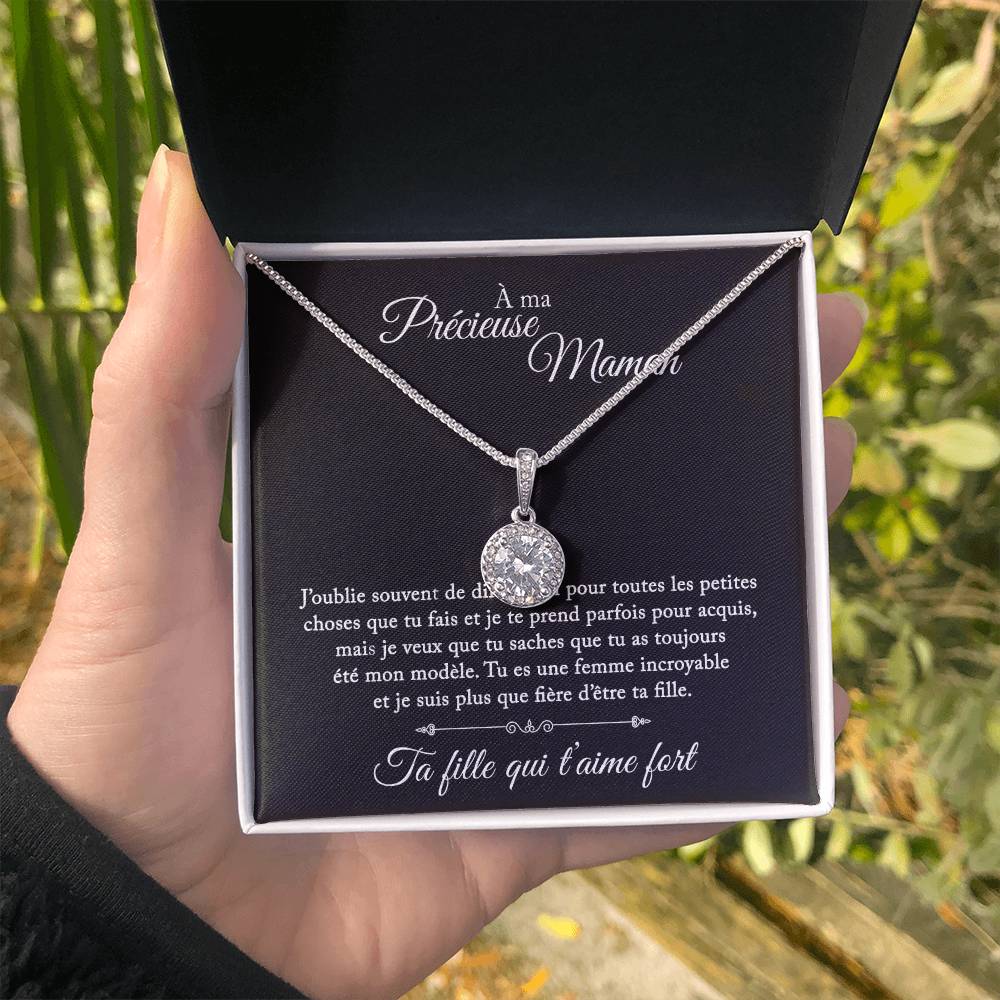 À Ma Précieuse Maman - Je Suis Fière D'être Ta Fille - Collier Noeud D'amour
