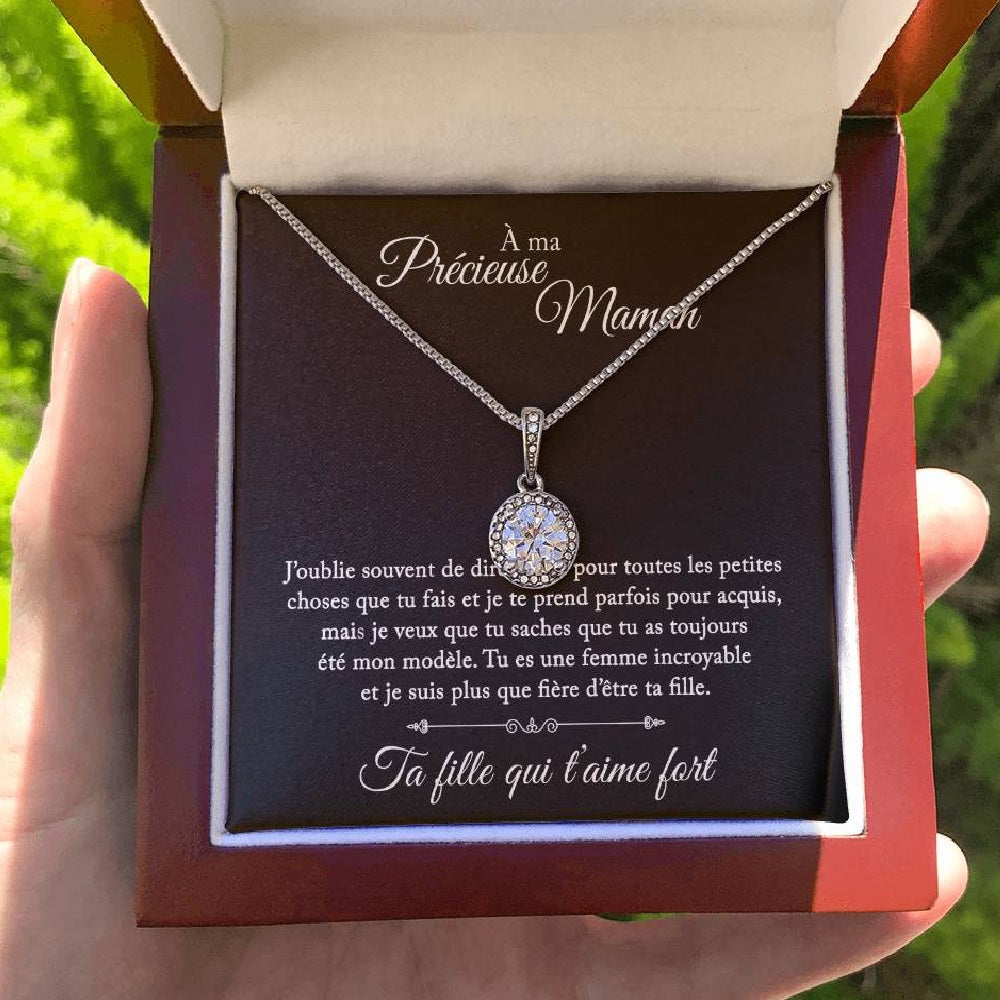 À Ma Précieuse Maman - Je Suis Fière D'être Ta Fille - Collier Noeud D'amour