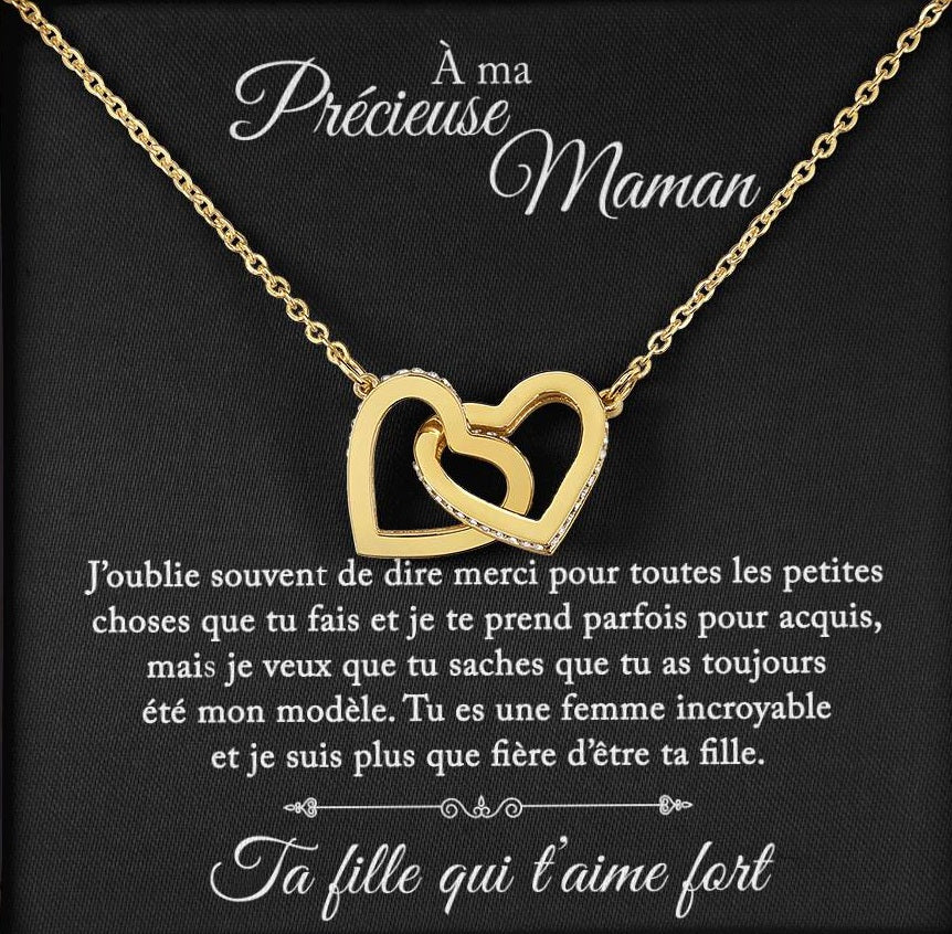À Ma Précieuse Maman - Je Suis Fière D'être Ta Fille - Collier Noeud D'amour