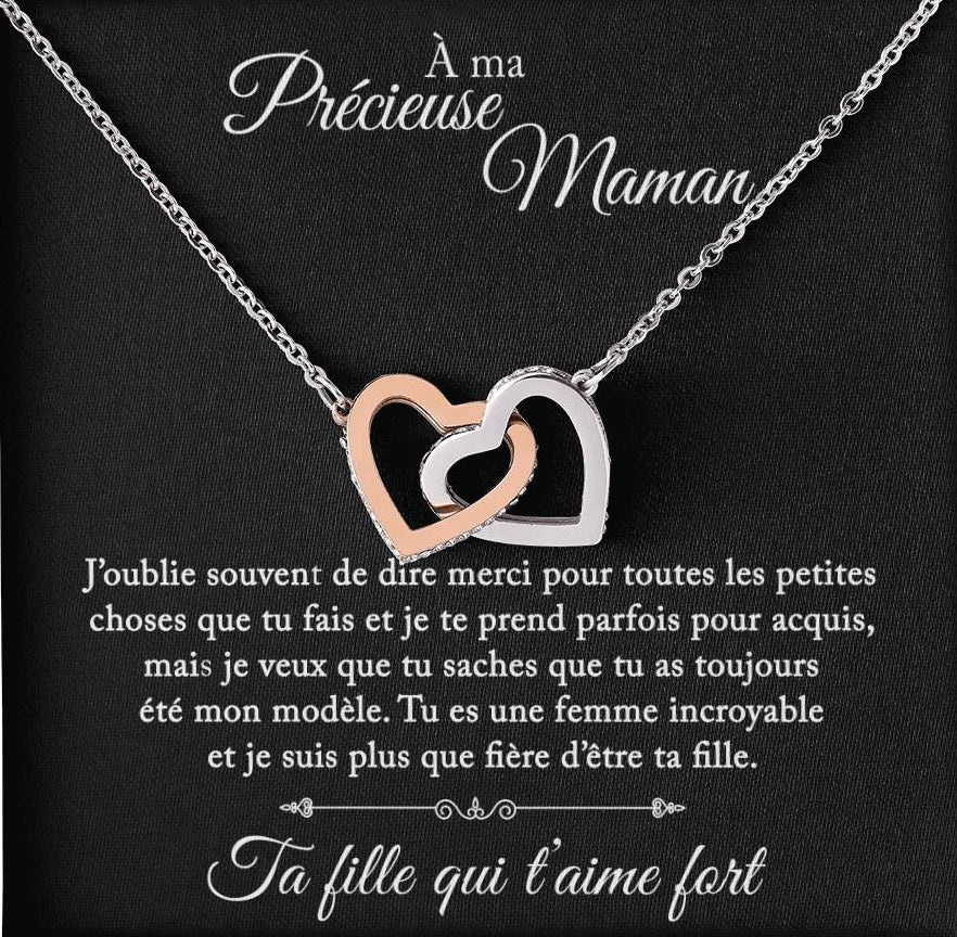À Ma Précieuse Maman - Je Suis Fière D'être Ta Fille - Collier Noeud D'amour