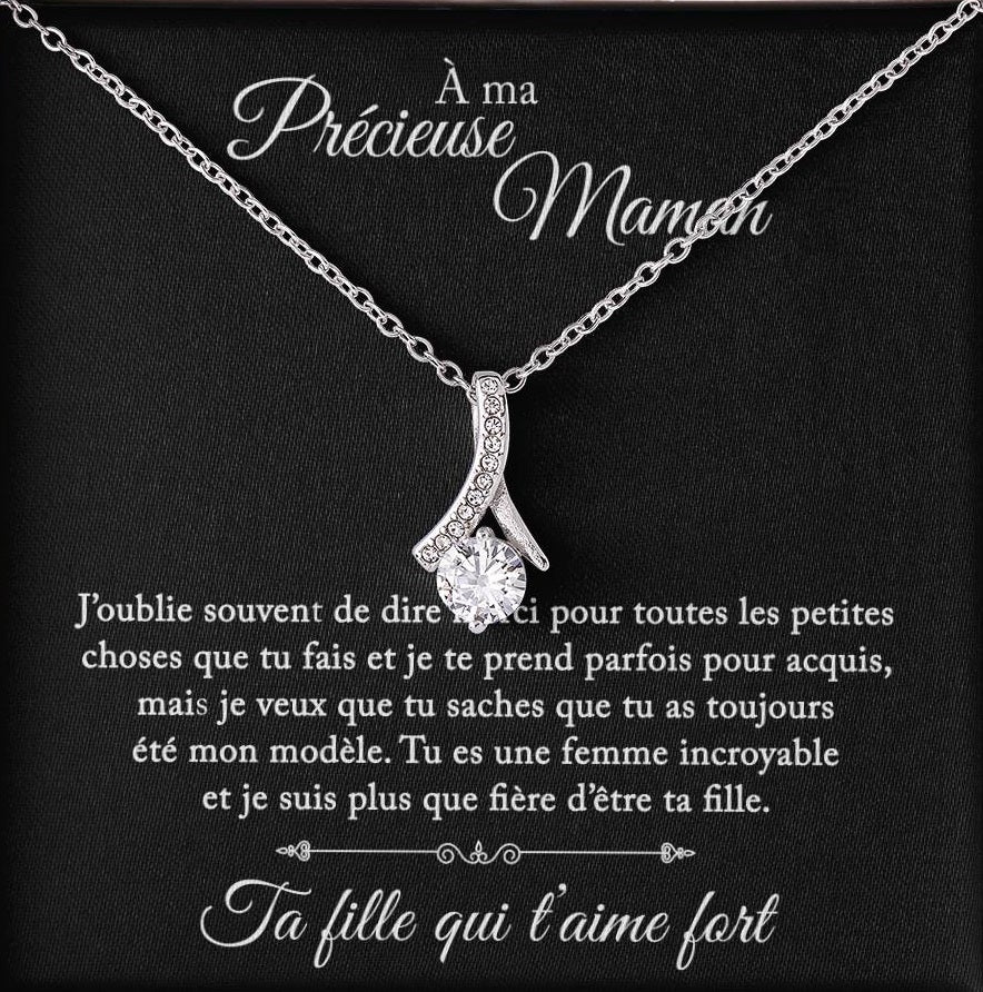 À Ma Précieuse Maman - Je Suis Fière D'être Ta Fille - Collier Noeud D'amour