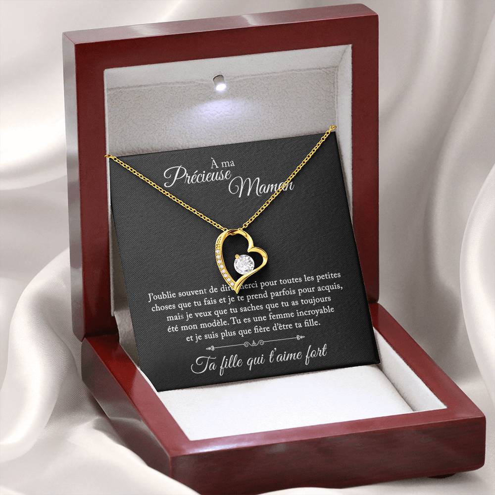 À ma précieuse maman - Collier coeur