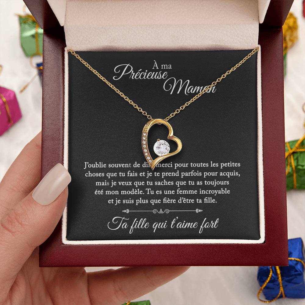 À ma précieuse maman - Collier coeur