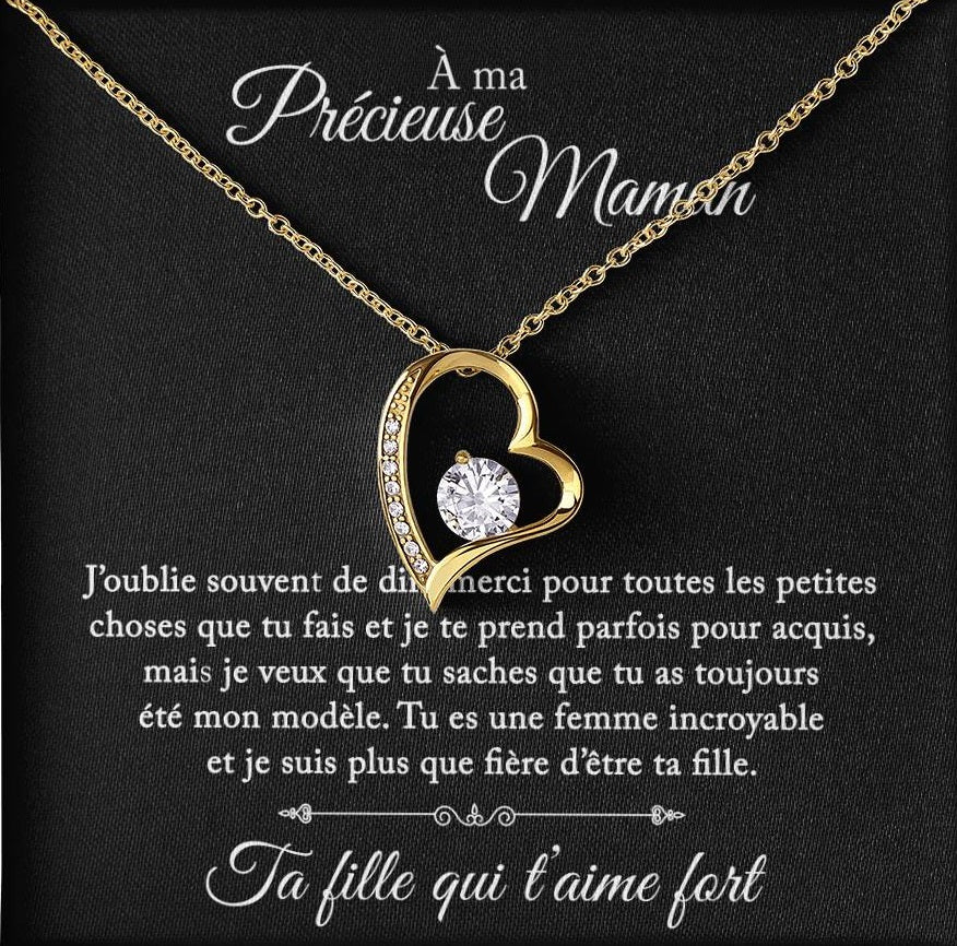 À Ma Précieuse Maman - Je Suis Fière D'être Ta Fille - Collier Noeud D'amour