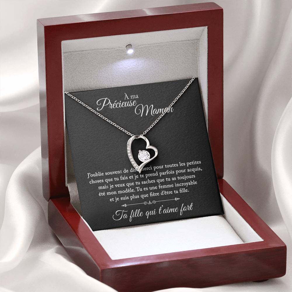 À ma précieuse maman - Collier coeur