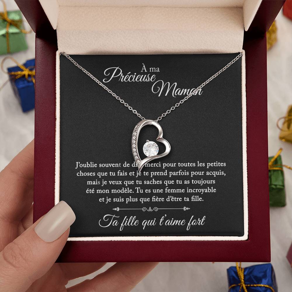 À ma précieuse maman - Collier coeur