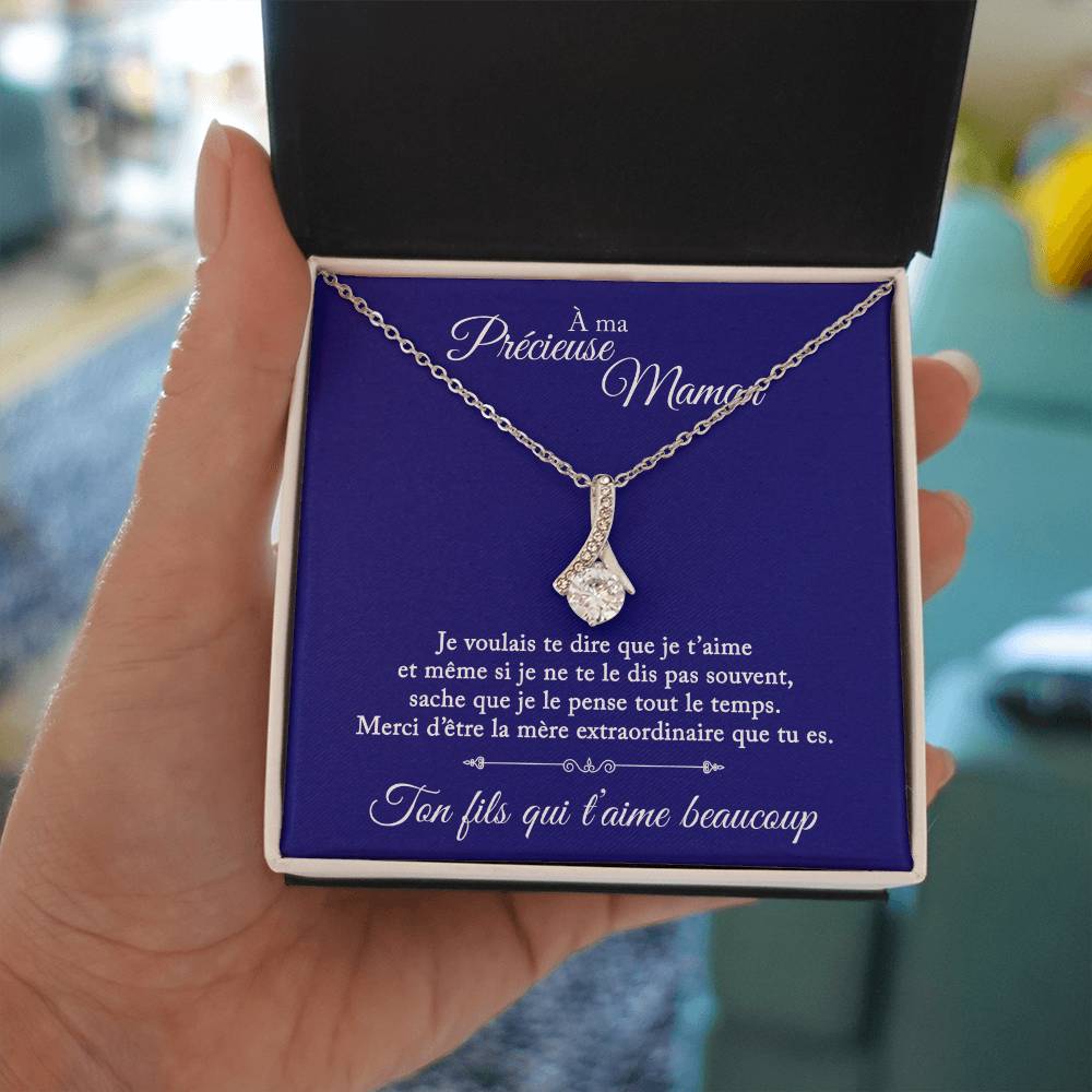 À ma précieuse maman - Ton fils qui t'aime - Collier Coeur
