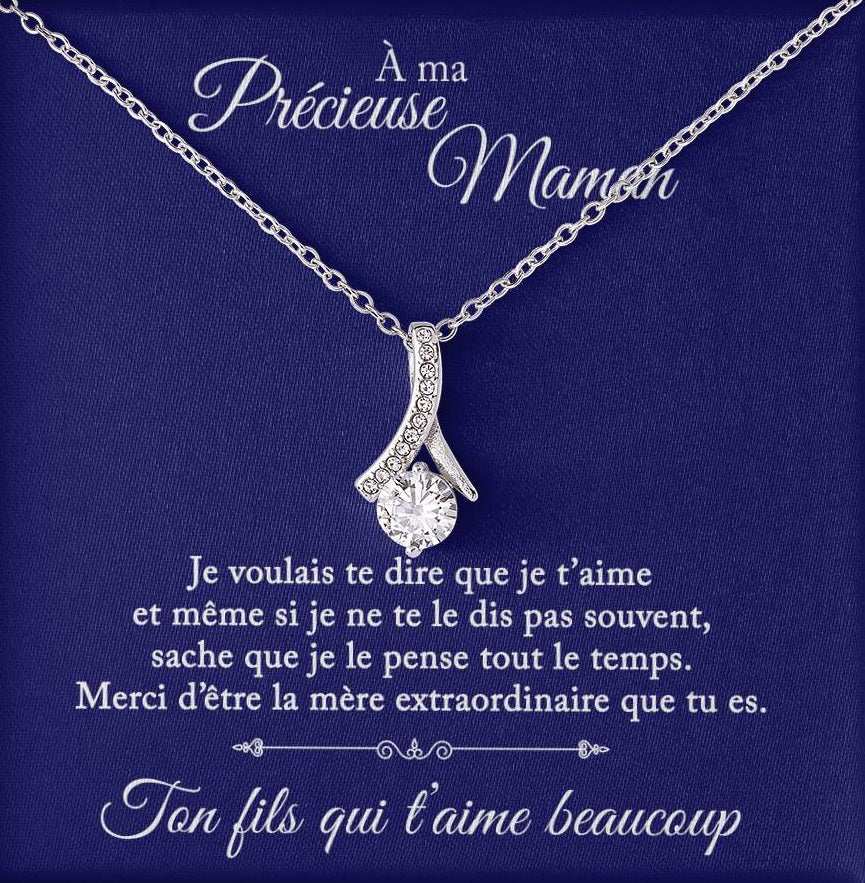À ma précieuse maman - Ton fils qui t'aime - Collier Coeur