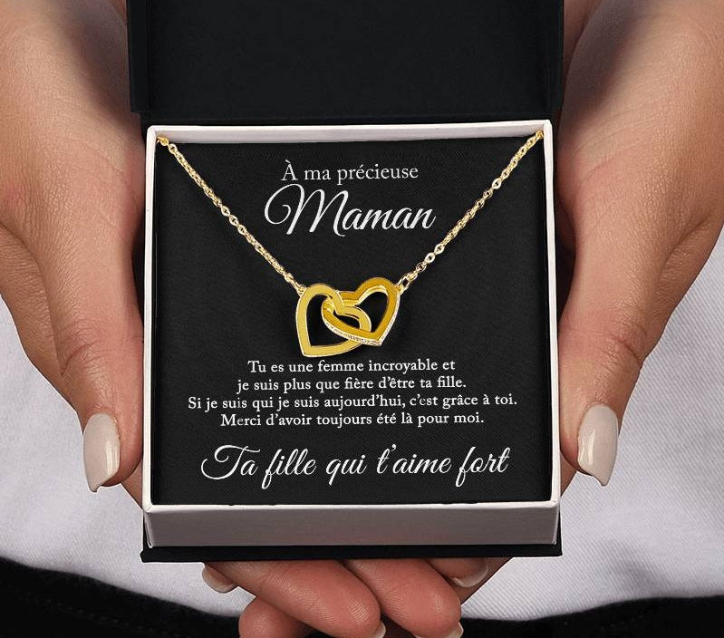 À ma précieuse maman - Collier coeur