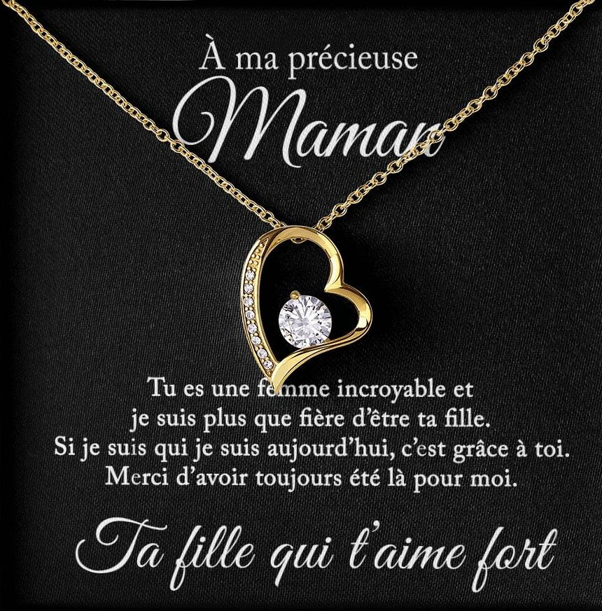 À ma précieuse maman - Collier coeur