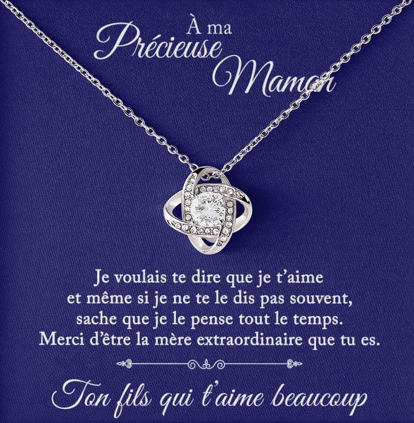 À ma précieuse maman - Ton fils qui t'aime - Collier Coeur