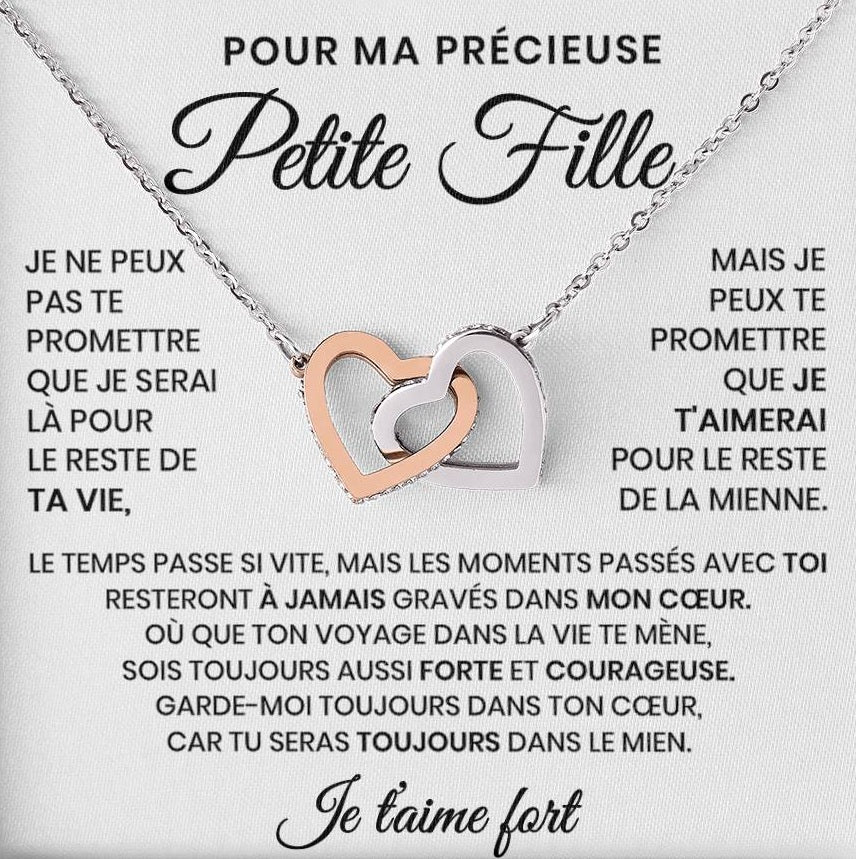Pour Ma Précieuse Petite Fille - Collier Coeurs Entrelacés