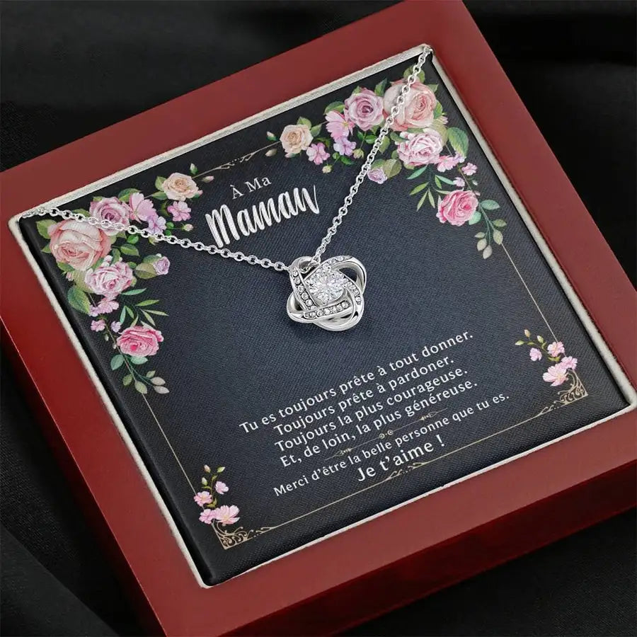 Collier mère fille. Coffret cadeau avec message personnalisée