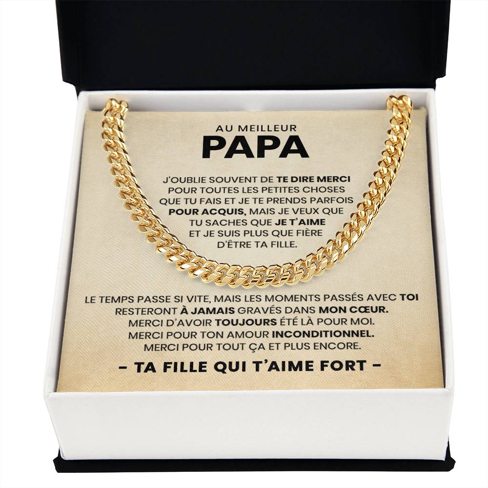 Chaîne à maillons de luxe - Au meilleur papa