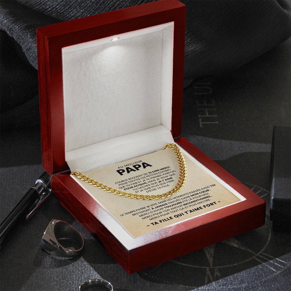 Chaîne à maillons de luxe - Au meilleur papa