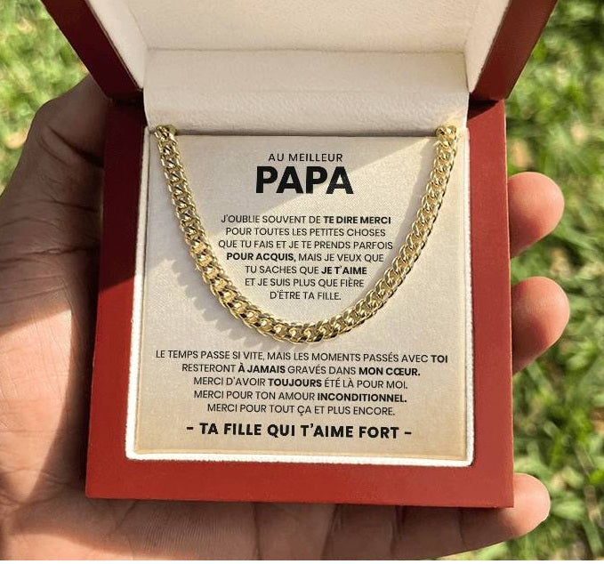 Chaîne à maillons de luxe - Au meilleur papa