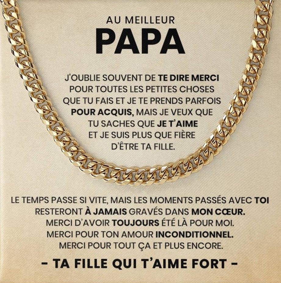 Chaîne à maillons de luxe - Au meilleur papa