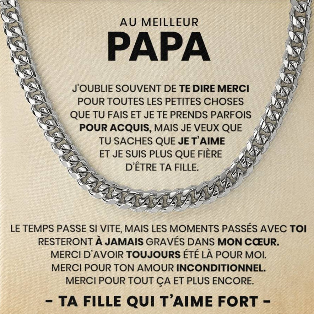 Chaîne à maillons de luxe - Au meilleur papa