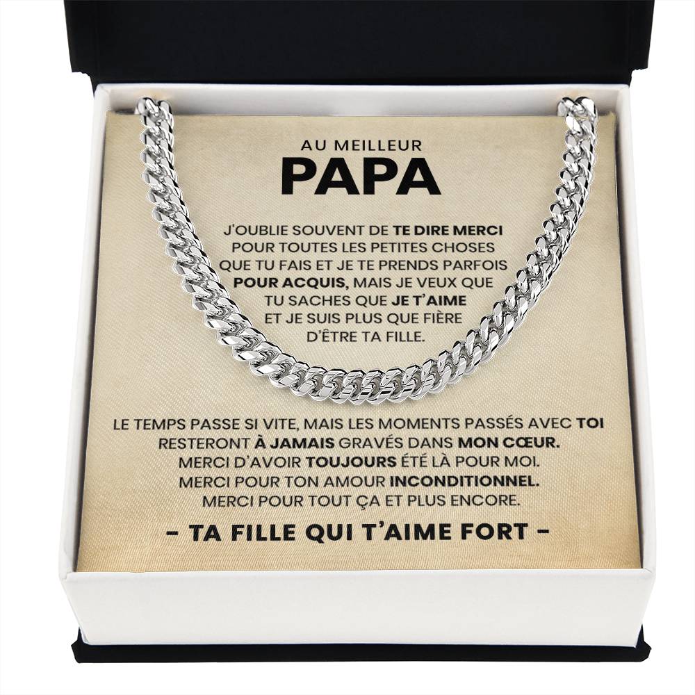 Chaîne à maillons de luxe - Au meilleur papa