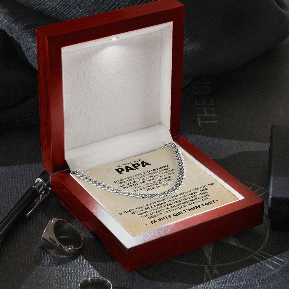 Chaîne à maillons de luxe - Au meilleur papa