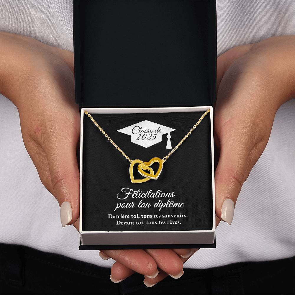 Cadeau de graduation | Collier coeurs entrelacés
