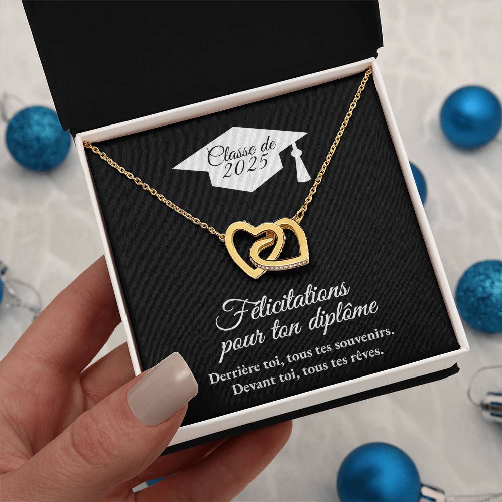 Cadeau de graduation | Collier coeurs entrelacés