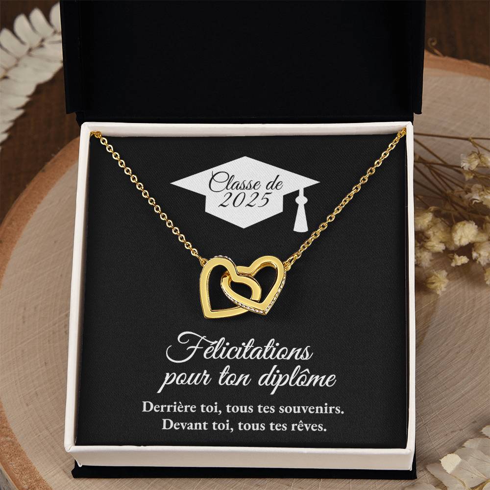Cadeau de graduation | Collier coeurs entrelacés