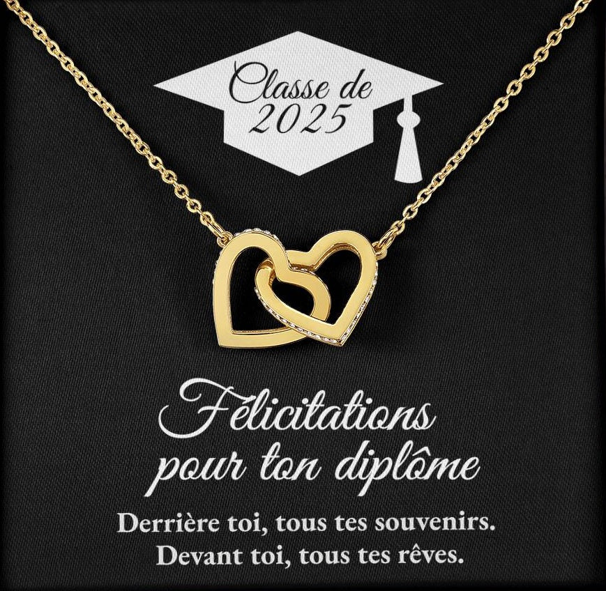 Cadeau de graduation | Collier coeurs entrelacés