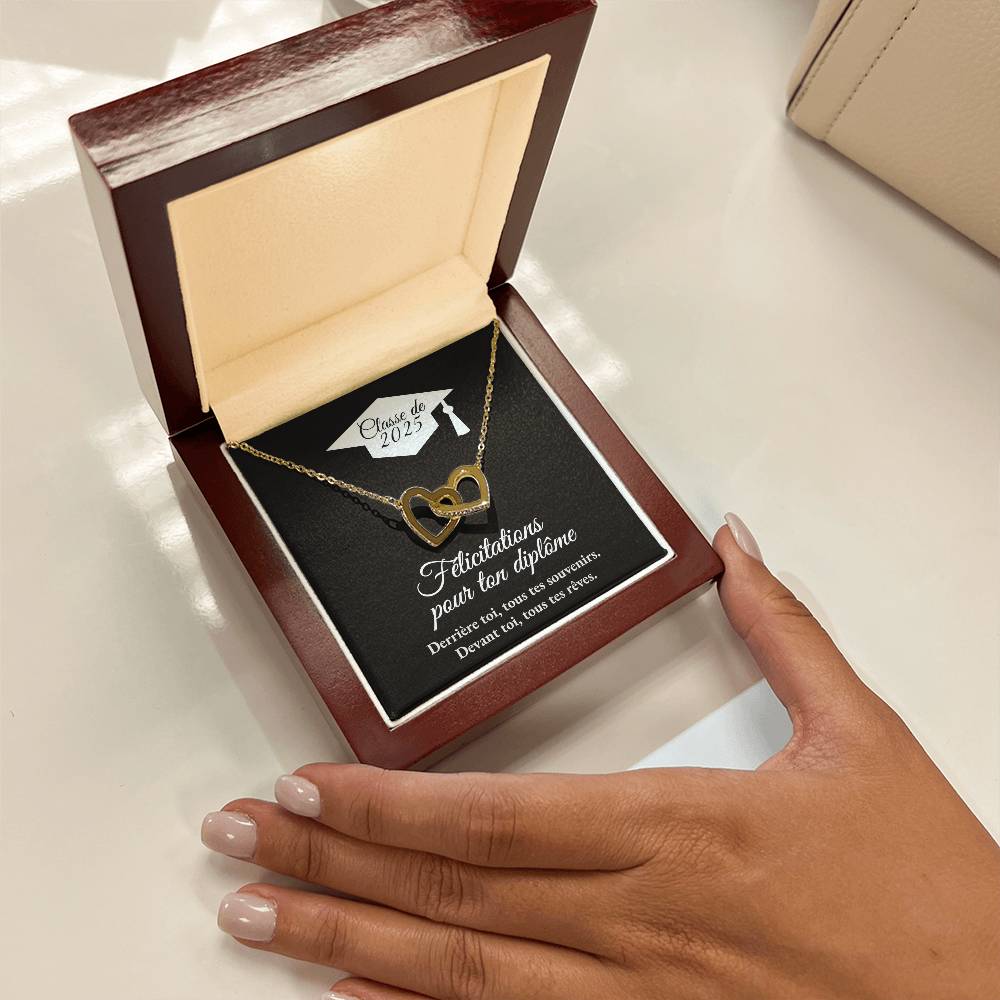 Cadeau de graduation | Collier coeurs entrelacés