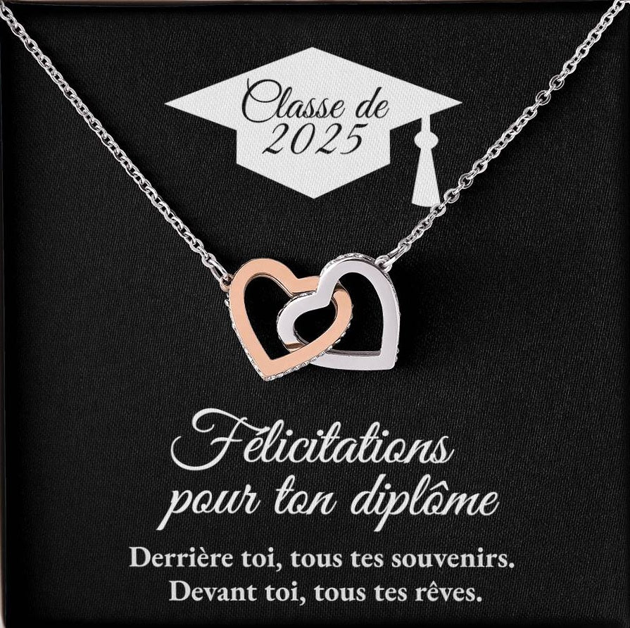 Cadeau de graduation | Collier coeurs entrelacés
