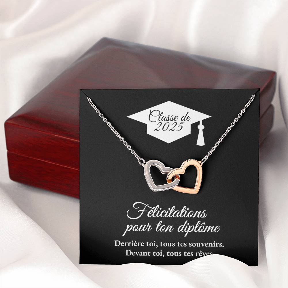Cadeau de graduation | Collier coeurs entrelacés
