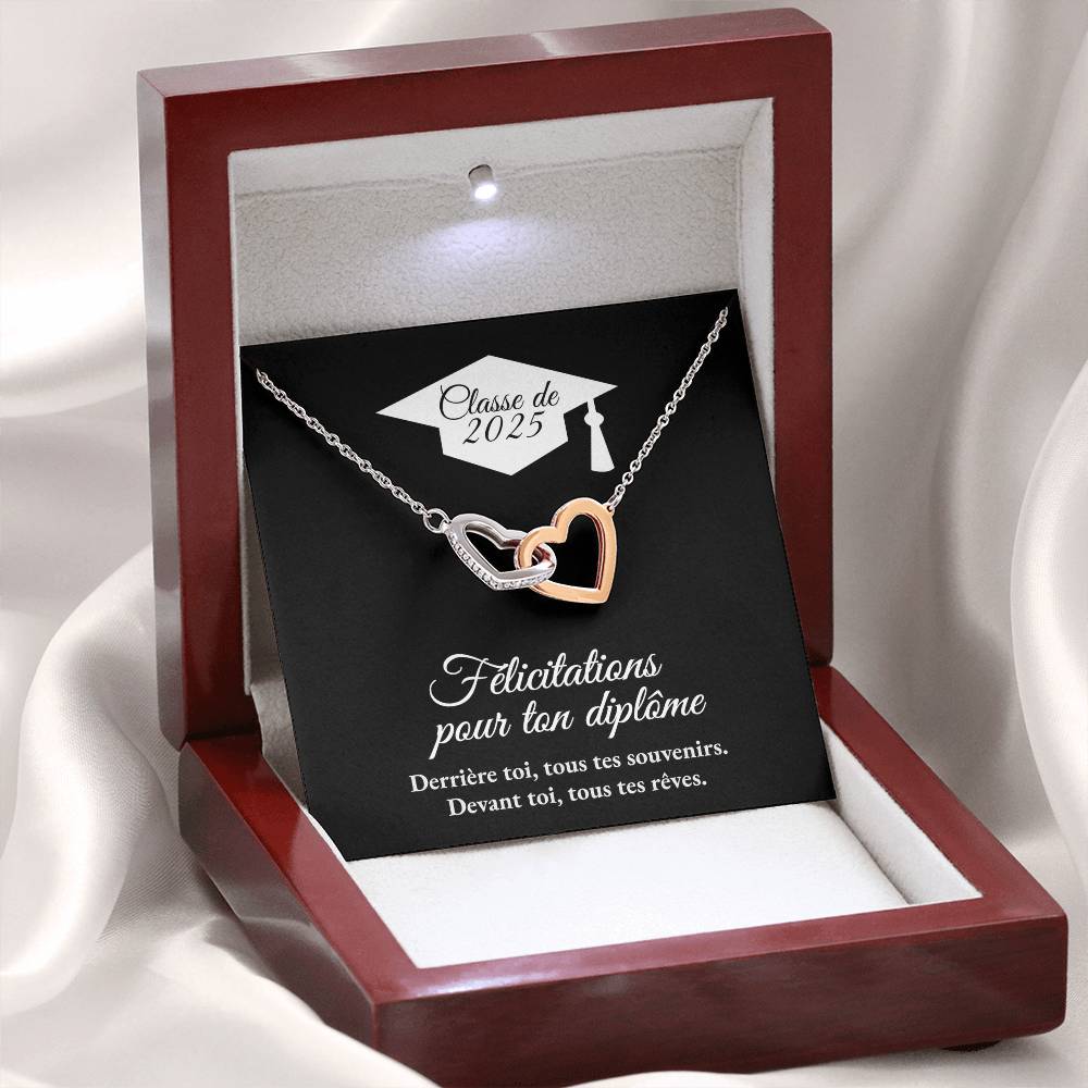 Cadeau de graduation | Collier coeurs entrelacés